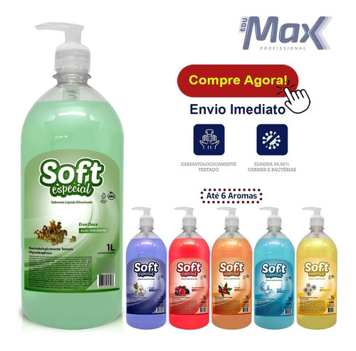 Sabonete Liquido Anti Alergico C Glicerina Aroma Suave