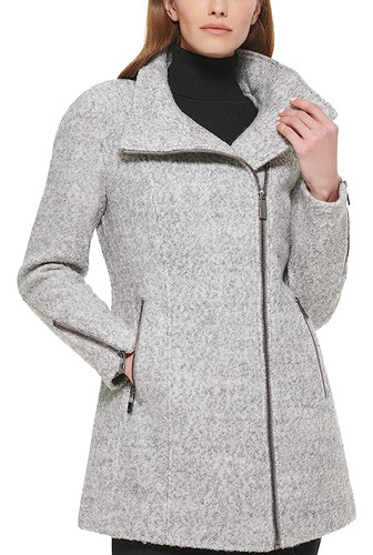 Chaqueta De Lana Asimétrica Para Mujer Calvin Klein, Gris Cl