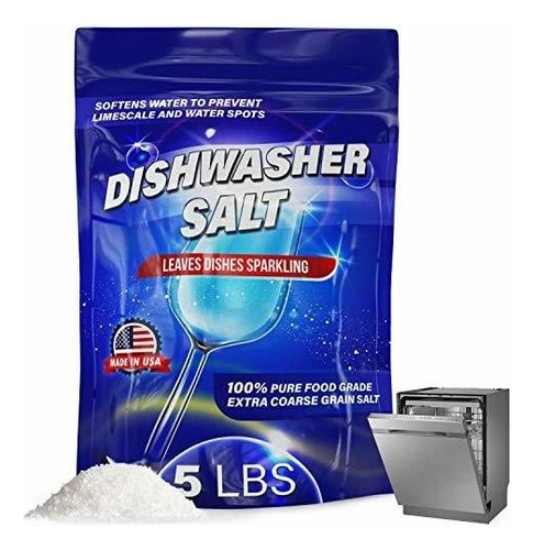 5 Lb Dishwasher Salt Water Softener, Made In Usa Recommende