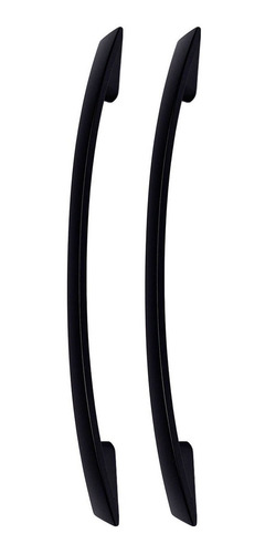 Kit 2 Puxador De Moveis Gaveta Armário 21cm Zamac 8 Cores Cor Preto Fosco