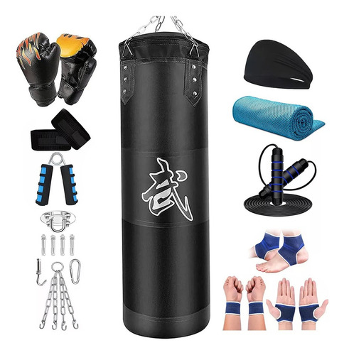 Banna Saco De Boxeo Profesional 120cm, Bolsa De Boxeo De 14 Piezas, Saco De Entrenamiento, Saco De Box Para Kickboxing, Entrenamiento De Gimnasio En Casa,negro