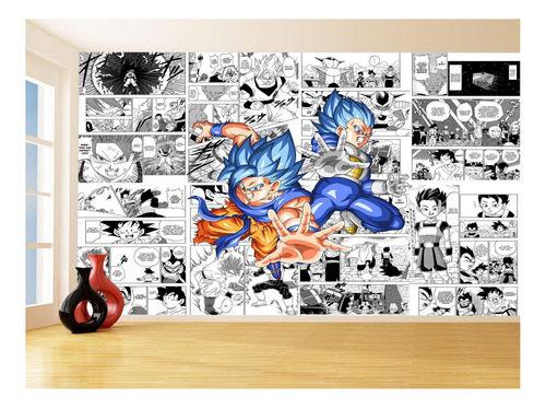 Papel De Parede Dragon Ball Goku Página Manga 3,5m Dbz639