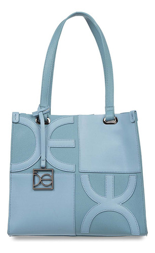 Bolsa Tote Cloe Para Mujer Mediana Con Charm Color Celeste