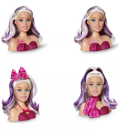 Boneca Barbie Busto Para Pentear e Maquiar Com Acessórios