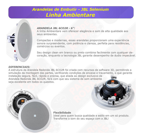 Kit Som Ambiente Amplif Frahm 3700 + 12 Arand. Jbl Embutir