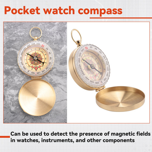 L Reloj De Bolsillo Clásico De Latón Estilo Brújula For