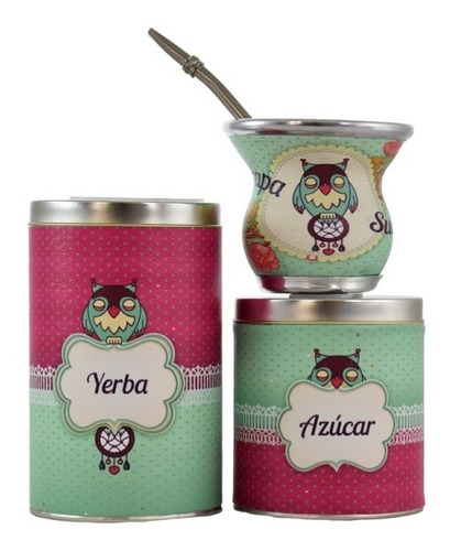 Set Matero Regalo Yerbera Azucarera Mate Madu Kit Matero