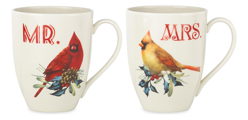 Juego De Tazas Lenox Winter Greeting De 2 Piezas Mr & Mrs