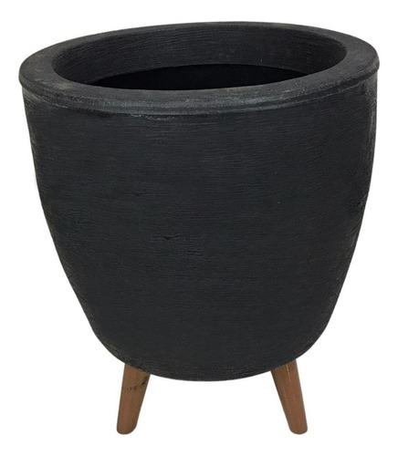 Alpe & Aritana vaso para plantas de chão 30cm com tripé de madeira preto