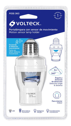 Portalámpara Sensor De Movimiento 360° Volteck