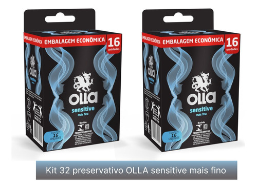 Kit 36 Camisinha  Combo Olla Sensitive + Fino Preservativo