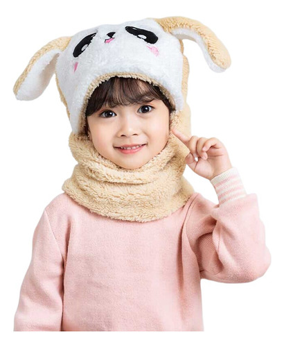 Gorro Con Cuello Para Niño/a Diseño Conejo, Invierno Talla M