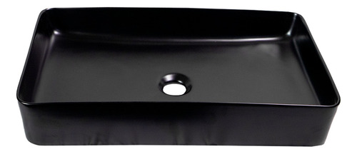 Lavabo Rectangular Ovalin Cerámico Negro Para Baño Premium