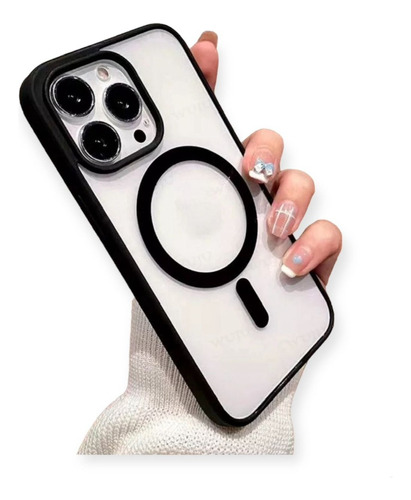 Case Transparente Con Magsafe Negro Para iPhone 11