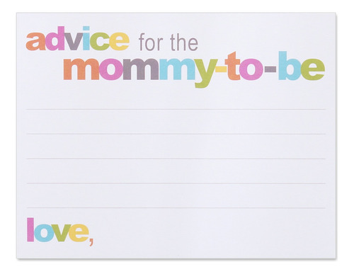 Consejo Para Tarjeta Mommy-to-be Baby Shower Asesoramiento