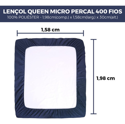 Jogo De Lençol Elástico Cama Casal Queen 3 Peças 400 Fios Cor Tabaco(marrom)