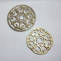 Comprar Antiguo Par De Apoya Pavas Bronce Tallado Calado Mag 64428