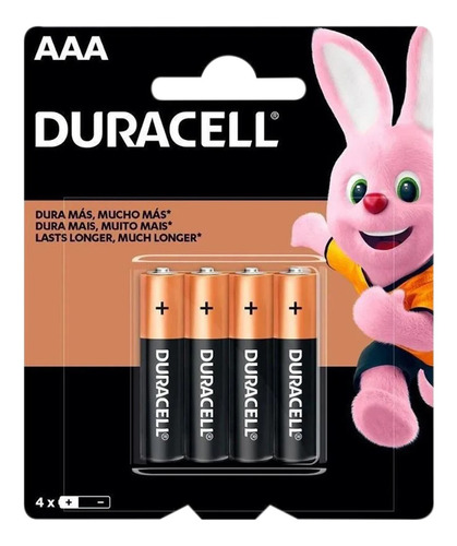 Imagem 1 de 5 de 4 Pilhas Duracell Duralock Alcalina Aaa Embalagem C/4 Unids