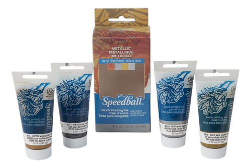 Tinta Para Xilogravura Speedball 37ml 4 Metálicas