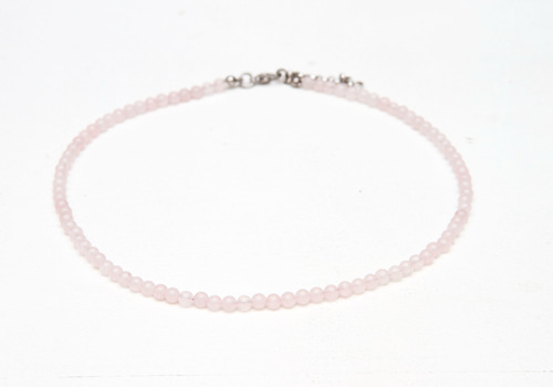 Collar Gargantilla De Piedra Cuarzo Rosa Fina