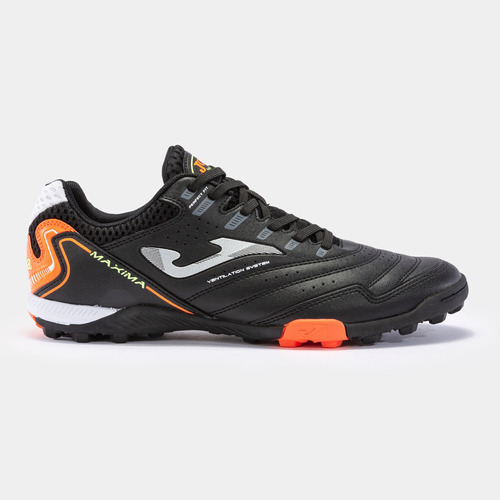 Tenis Futbol Soccer Joma Hombre Maxima 2301 Negro Naranja