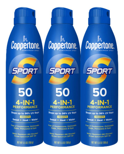 Spray De Protección Solar Coppertone Sport Spf 50 163 Ml, Pa