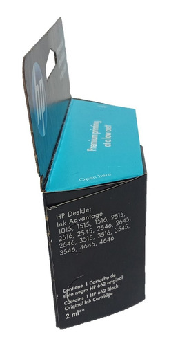 Cartucho Hp 662 Negro Original Cz103al Vigente Verificable