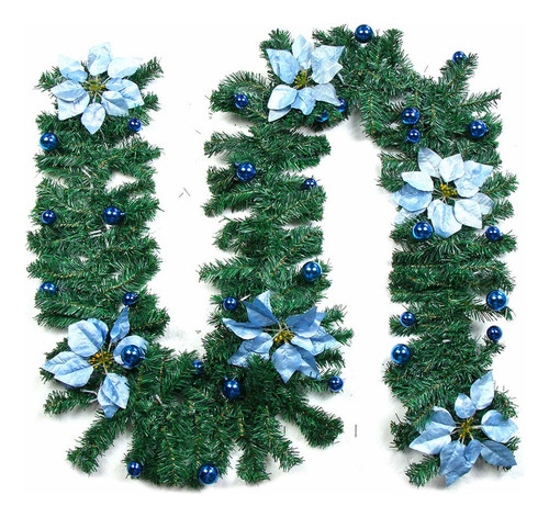 Guirnalda Flocada Con Luces Led De 2,7 M Con Decoraciones Mi