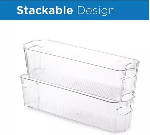 Juego de 10 cubos organizadores de despensa para refrigerador, contenedores  de plástico transparente para cocina, encimeras, armarios, nevera