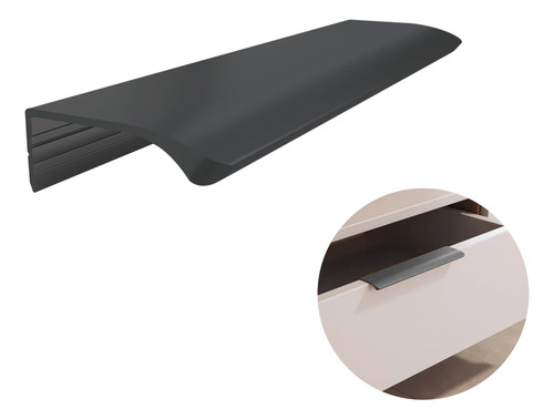 Puxador Aluminio Luna Titânio Fosco 150mm Rometal