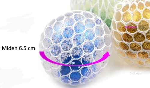 12 Pelotas Antiestres Squishy Glitter Cerebro Hidrogel Orbee