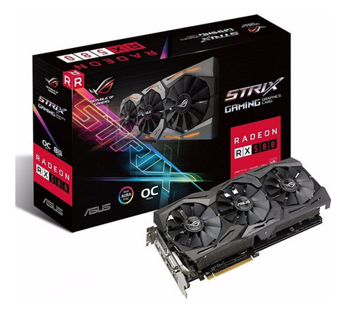 Placa Video Asus Strix Aura Radeon Rx 580 8gb Rog Gamer