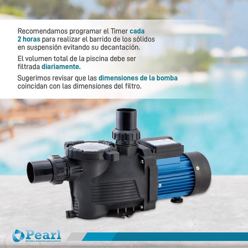 Imagen 3 de 12 de Bomba Pileta Autocebante Pearl Mini Pool 33m 40.000 Lts 0.33