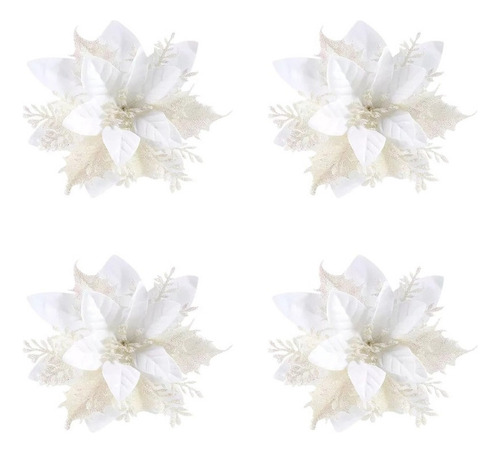 Jj A Cb W 12 Piezas Flores Brillo De Árbol De Navidad