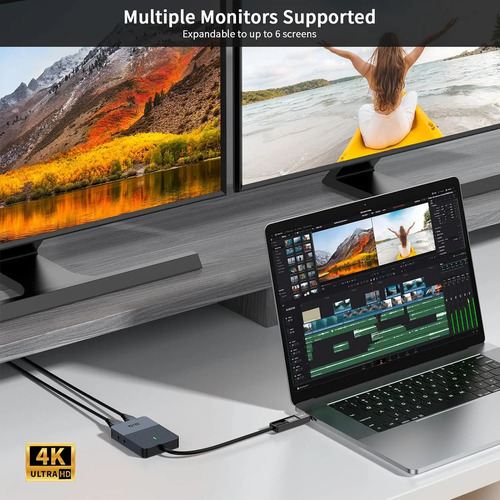 Hub Giq Displaylink - 4k Para 2 Telas Hdmi Mac Windows Linux