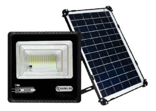 Reflector Led Panel Solar 60w Exterior Jardin Color de la carcasa Negro