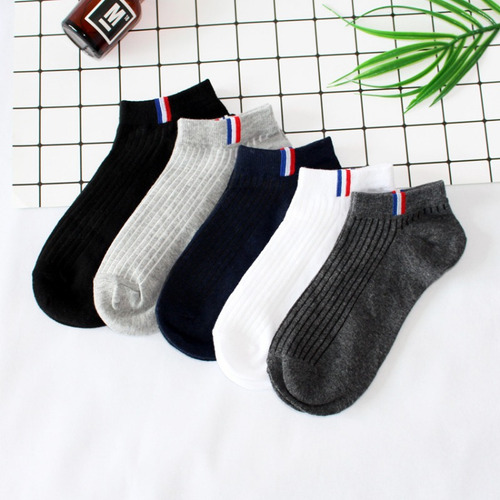 Calcetines Deportivos Casuales De Algodón Para Hombre, 5 Par