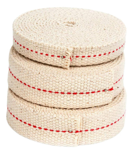 3 Rollos De Algodón Lámpara De Aceite Mecha Plana Lámpara