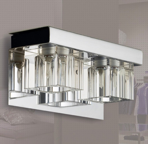 Aplique Pared 2 Luces Cristal , Cromado , Ideal Baño Gam