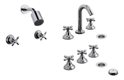 Juego Griferia Fv Newport Ducha S Lavatorio Bidet Cromo