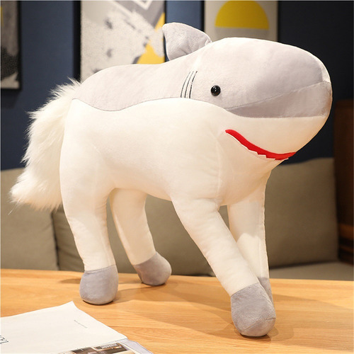 Muñeco De Tiburón De 40 Cm Montado A Caballo, Ideal Como