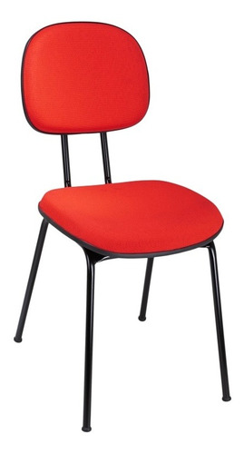 Cadeira de escritório LimerCorts Fixa Palito  vermelha com estofado de tecido