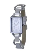 Comprar Reloj Mujer John L Cook Analogo Fashion 3509 Cuero Aluminio Malla Plateado Bisel Plateado Fondo Blanco