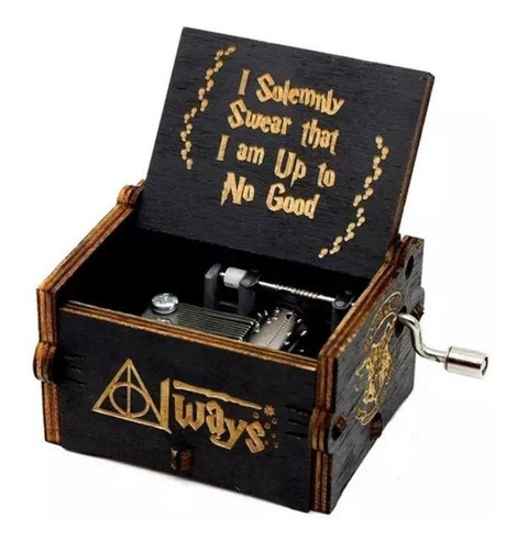 Caja Musical Harry Potter Black Negra Madera Always