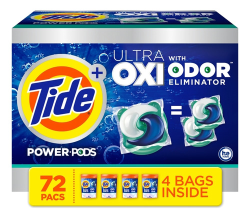 Tide Power Pods 72 Megacápsulas De Detergente, Ultra Oxi