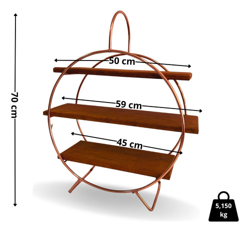 Suporte De Cobre Roda Gigante - 3 Andares Buffet
