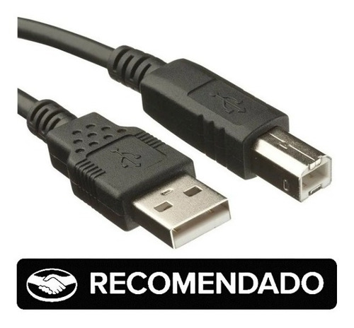 Imagen 3 de 7 de Cable Usb 1.8 Metros Para Impresoras Hp Epson Canon Brother Color Negro