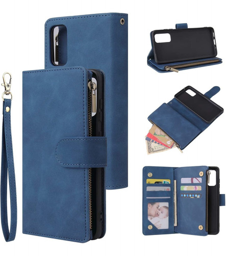 Funda Billetera Para Samsung Galaxy S20 Plus (azul)