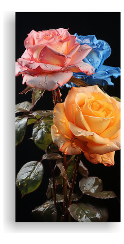 Arte Abstractos Rosas Composición Equilibrada 50x25cm