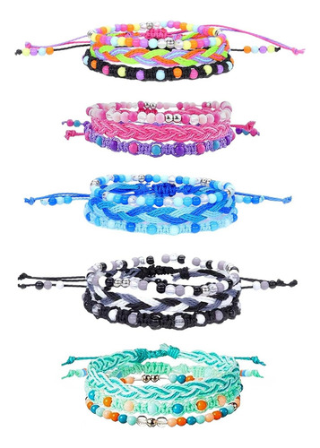 15 Pulseras De La Amistad Trenzadas Con Cuentas